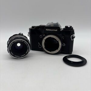 Nikon Nikkormat EL SLR 35mm Film Camera w/ 50mm Nikkor-H Lens Tested